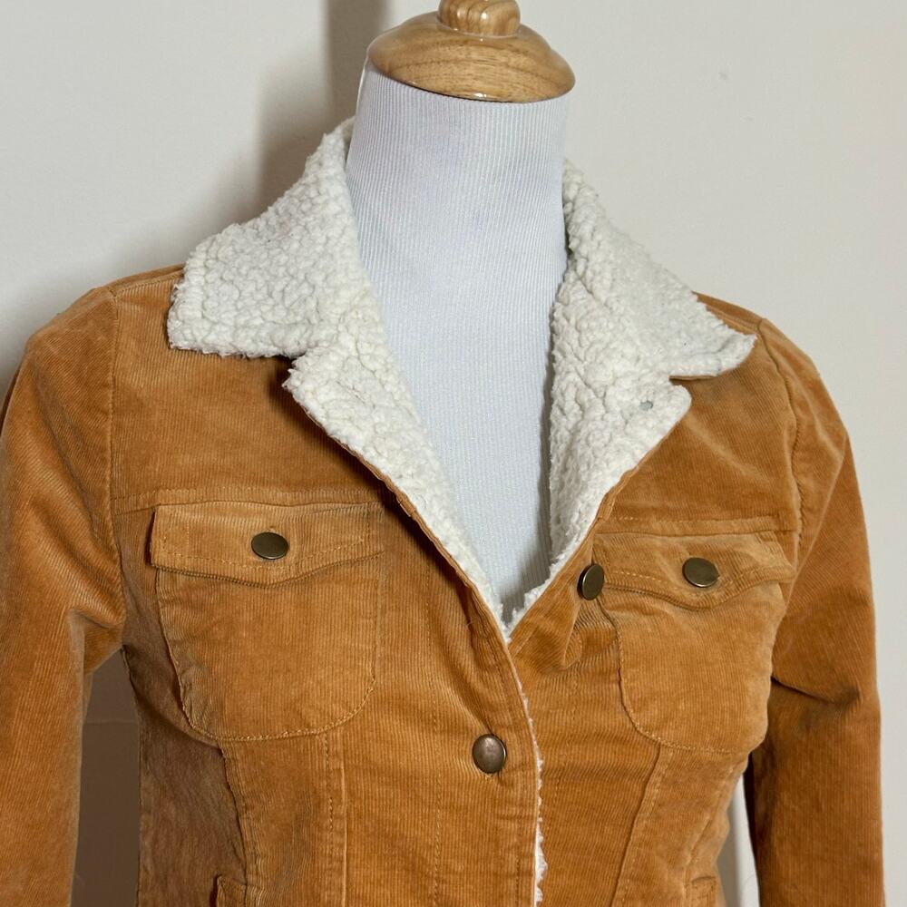 Others Follow Camel Sequoia Corduroy Women’s Jacket Sherpa Details, Size XS - Picture 6 of 9
